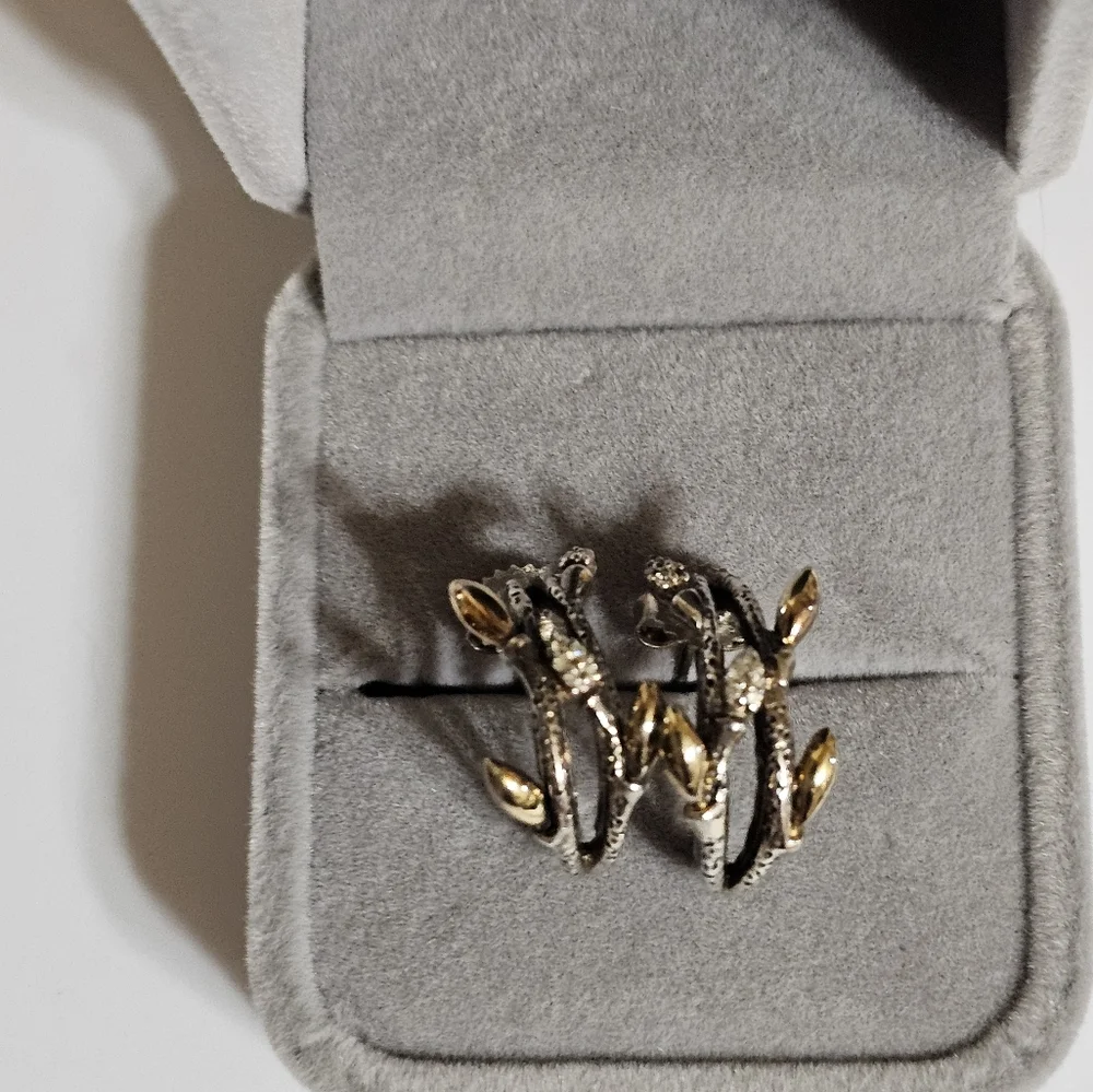 Stephen Dweck Genuine Diamond Earrings 14k/925 - Picture 3 of 5